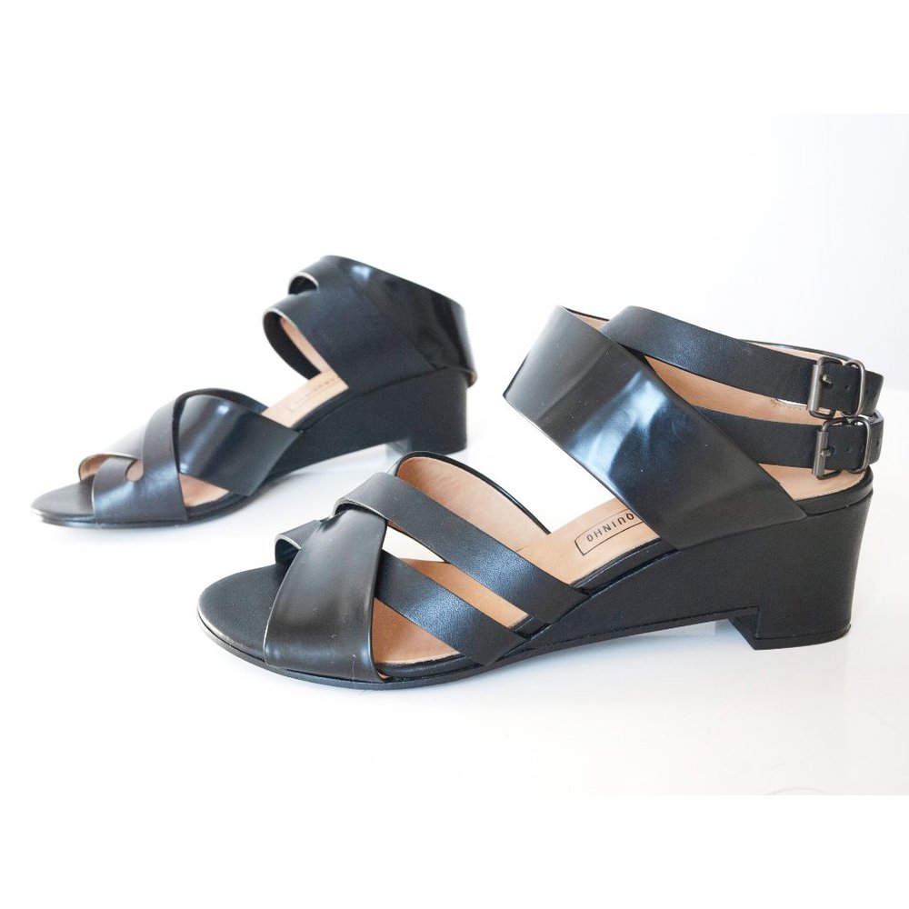 Veronique Branquinho Black Wedge Sandals 39.5
